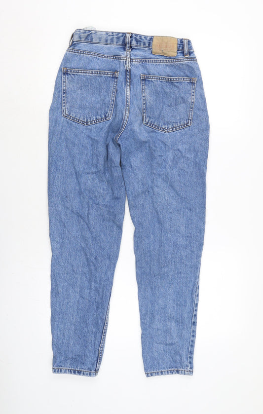 Pull&Bear Womens Blue Cotton Straight Jeans Size 23 in L26 in Regular Zip