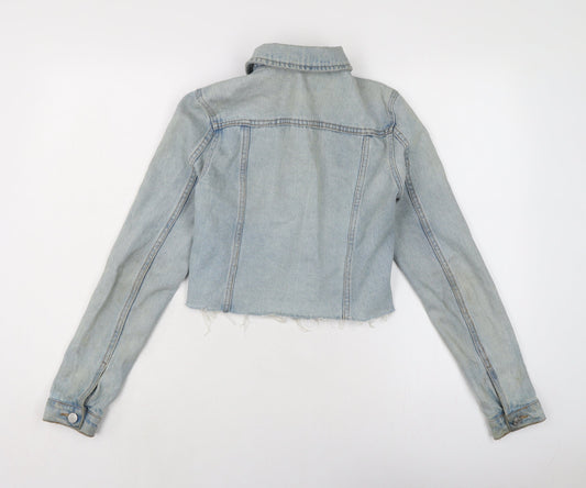 Womens UK Size 6 New Look Blue Biker Coat