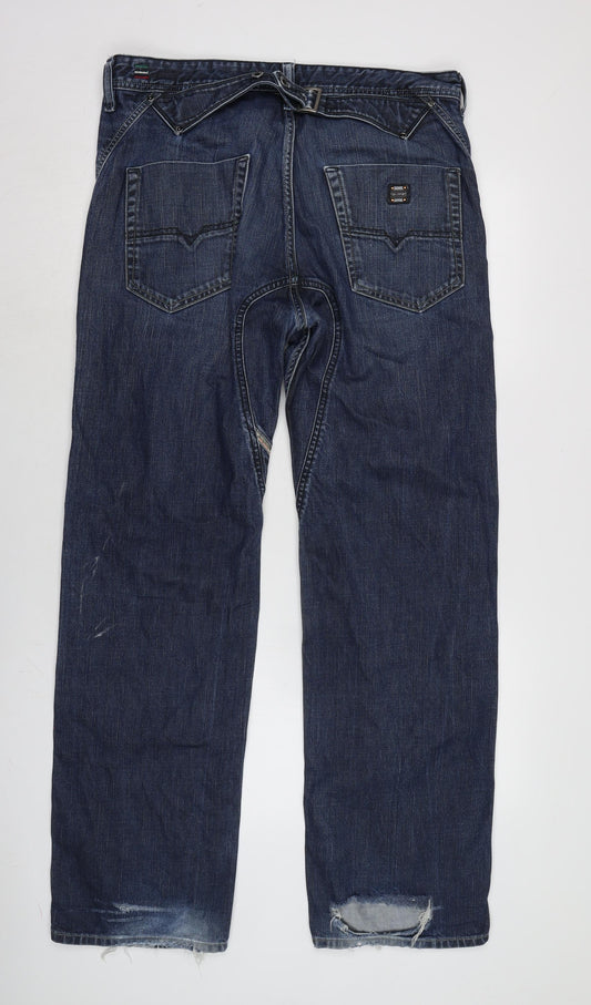 Mens UK Size 32 in Diesal Regular Fit Straight Blue Jeans