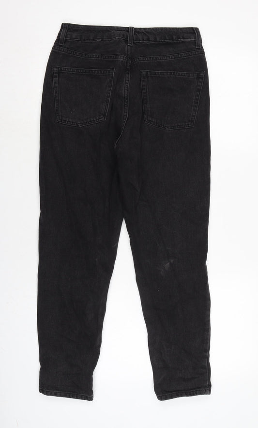 Topshop Womens Grey Cotton Straight Jeans Size 28 in L24.5 in Regular Zip