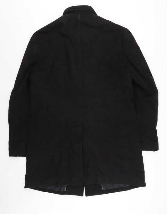 Mens UK Size M Marks and Spencer Black Overcoat