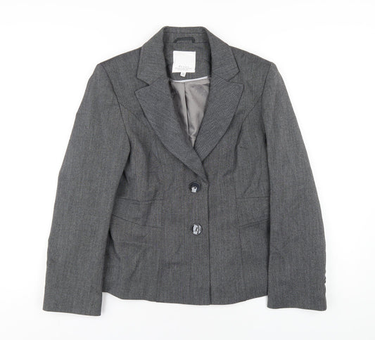 Womens UK Size 12 Debenhams Petites Grey Blazer