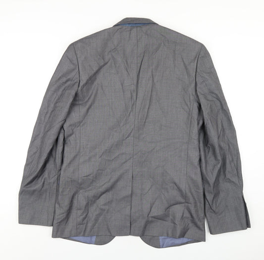 Mens UK Size 40 Cedar Wood State Regular Grey Suit Jacket
