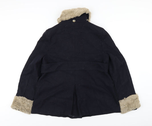 Womens UK Size 10 Topshop Blue Overcoat
