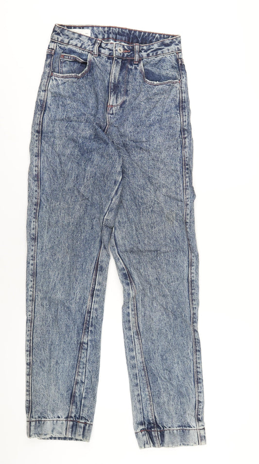 Collusion Womens Blue Cotton Mom Jeans Size 25 in L34 in Regular Zip
