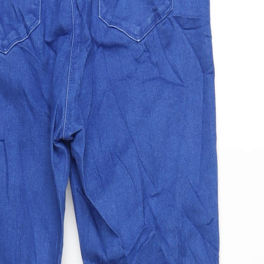 Matalan Womens Blue Cotton Skinny Jeans Size 14 L29 in Regular Zip
