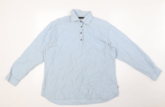Womens UK Size L BHS Blue Basic Button-Up
