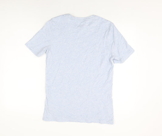 Marks and Spencer Mens Blue Cotton T-Shirt Size S Round Neck
