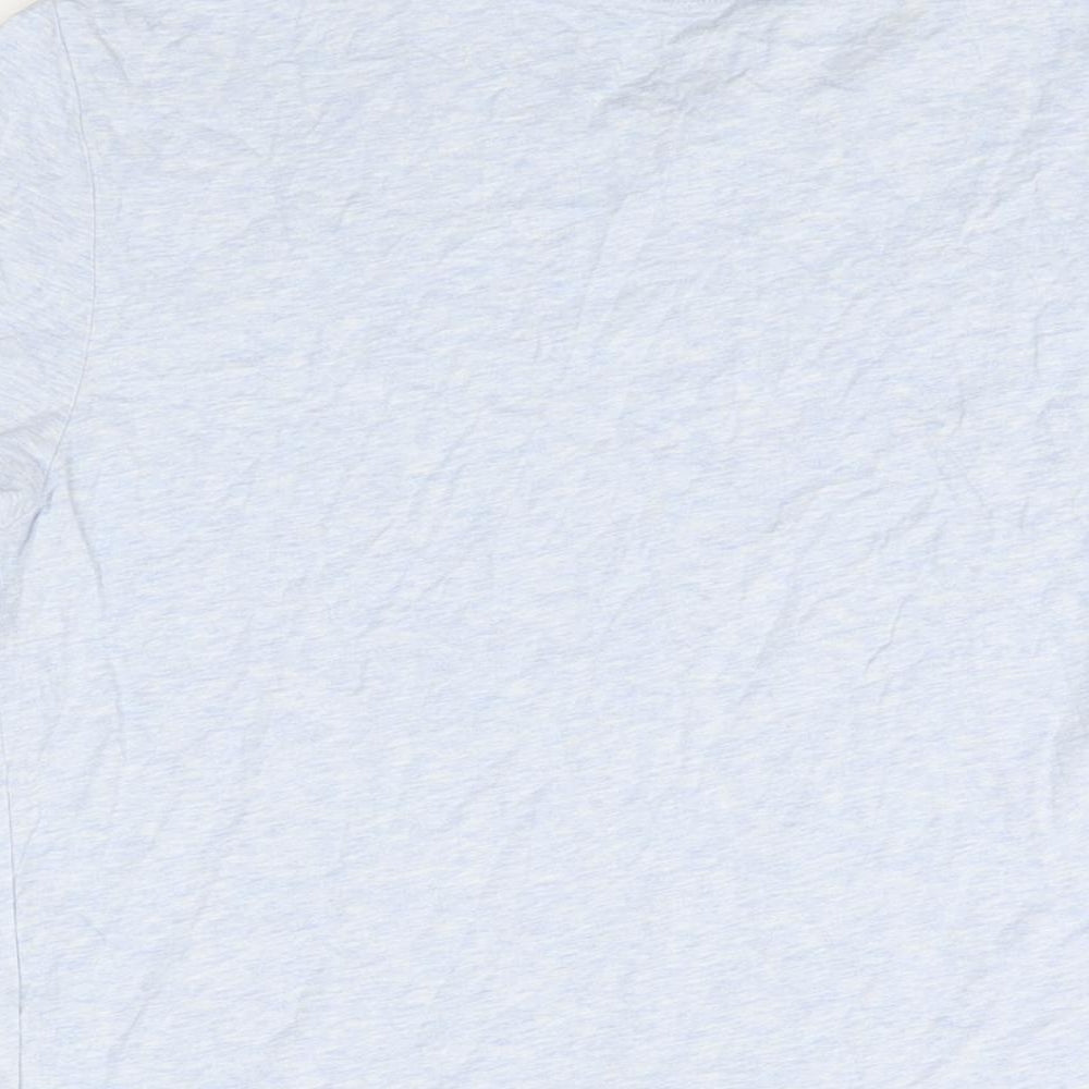 Marks and Spencer Mens Blue Cotton T-Shirt Size S Round Neck