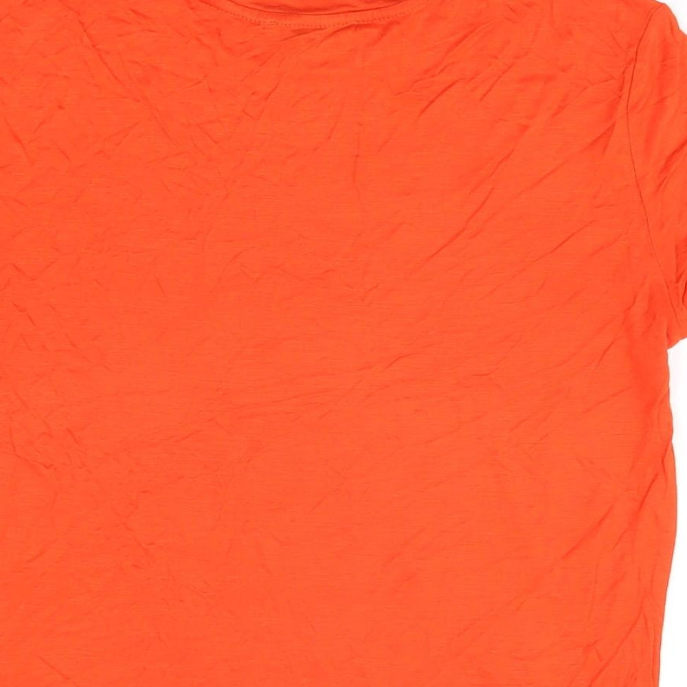 Womens UK Size L Zara Red Basic T-Shirt
