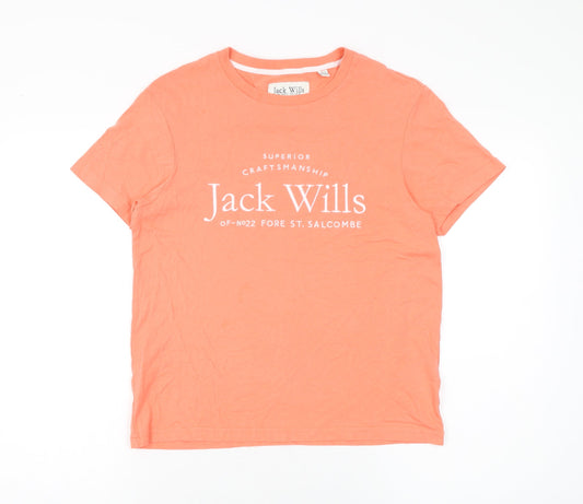 Womens UK Size 6 Jack Wills Pink Basic T-Shirt