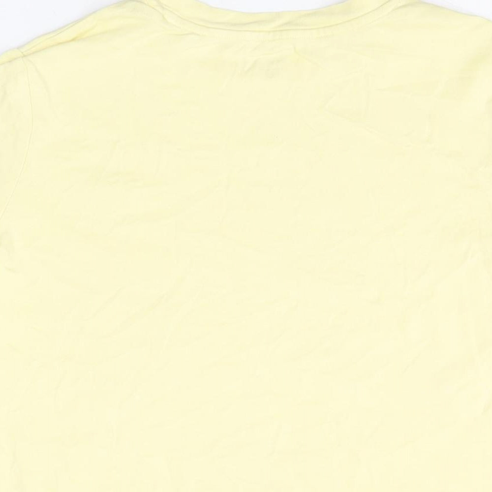John Lewis Womens Yellow Cotton Basic T-Shirt Size 12 Round Neck