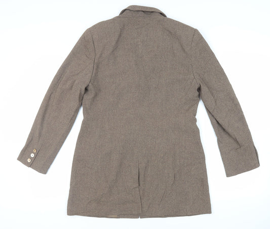 Linea Womens Brown Jacket Blazer Size 12 Button
