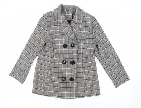 Womens UK Size 14 Classic Grey Pea Coat