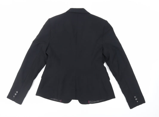 New Look Womens Black Jacket Blazer Size 12 Button