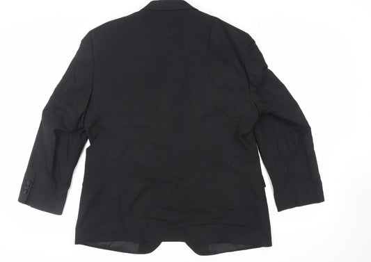Mens UK Size 42 Marks and Spencer Regular Black Suit Tuxedo