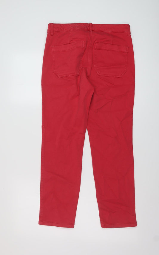 NEXT Womens Pink Cotton Straight Jeans Size 10 L26 in Regular Button