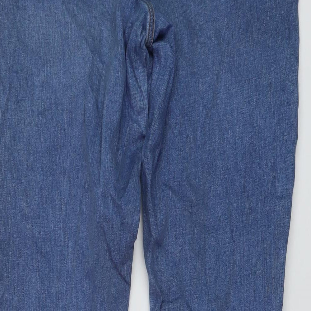 River Island Girls Blue Cotton Skinny Jeans Size 13-14 Years Regular Button