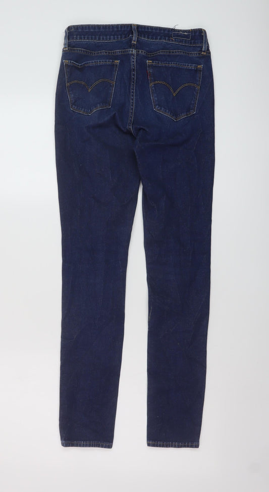 Levi's Womens Blue Cotton Skinny Jeans Size 27 in L29 in Regular Button