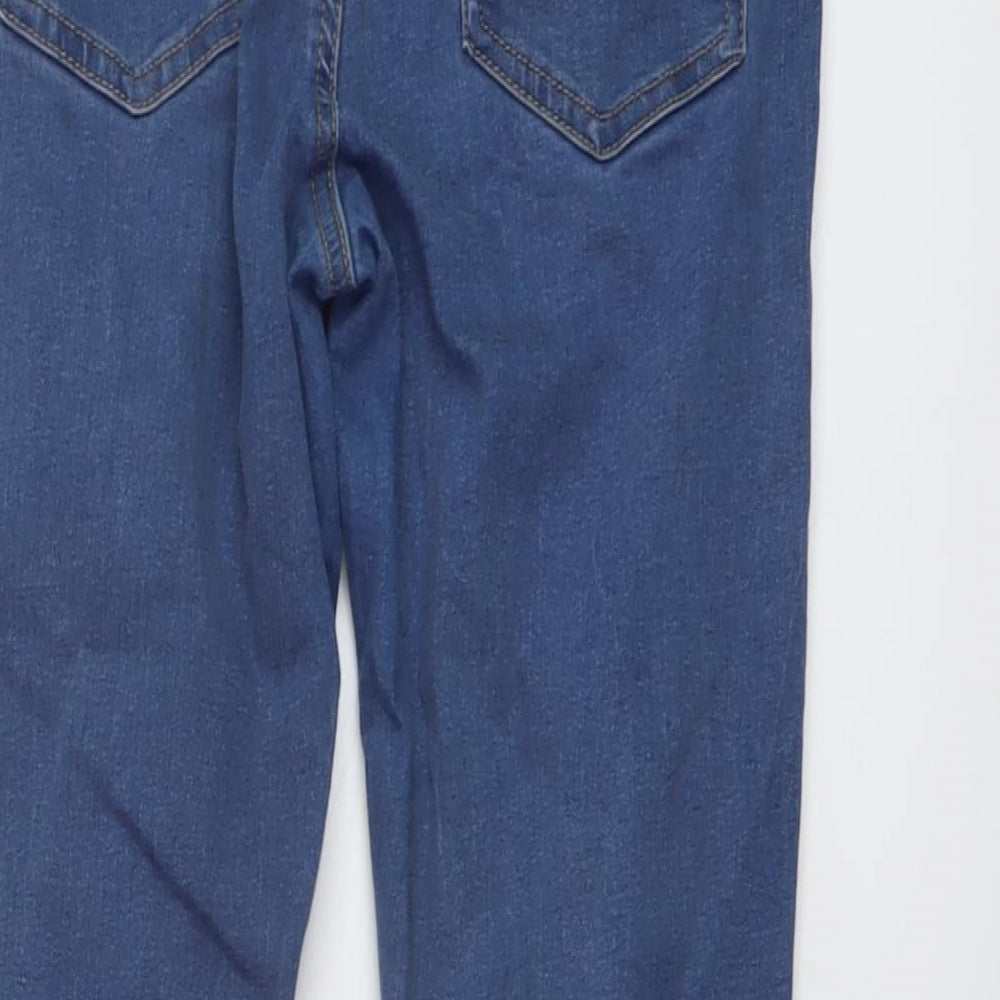 Denim & Co. Womens Blue Cotton Skinny Jeans Size 10 L28 in Regular Button