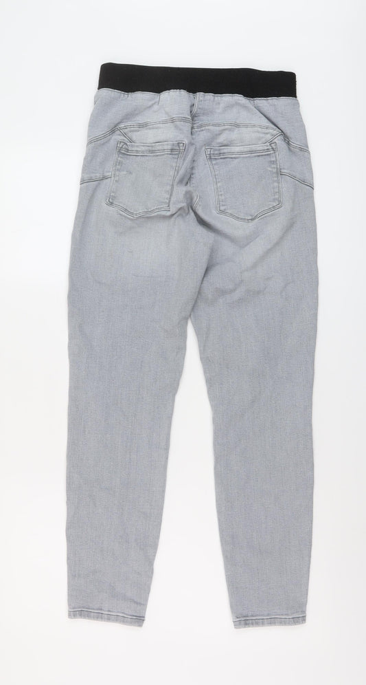NEXT Womens Grey Cotton Skinny Jeans Size 14 L28 in Regular
