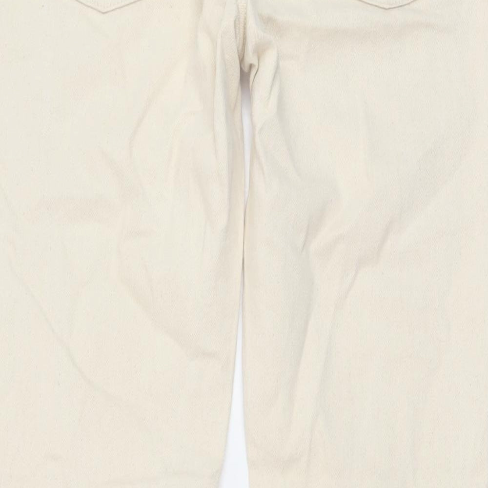 COLLUSION Womens Beige Cotton Flared Jeans Size 26 in L32 in Regular Button