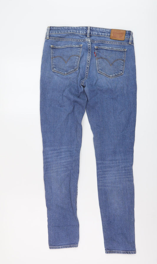 Levi's Womens Blue Cotton Skinny Jeans Size 26 in L29 in Regular Button