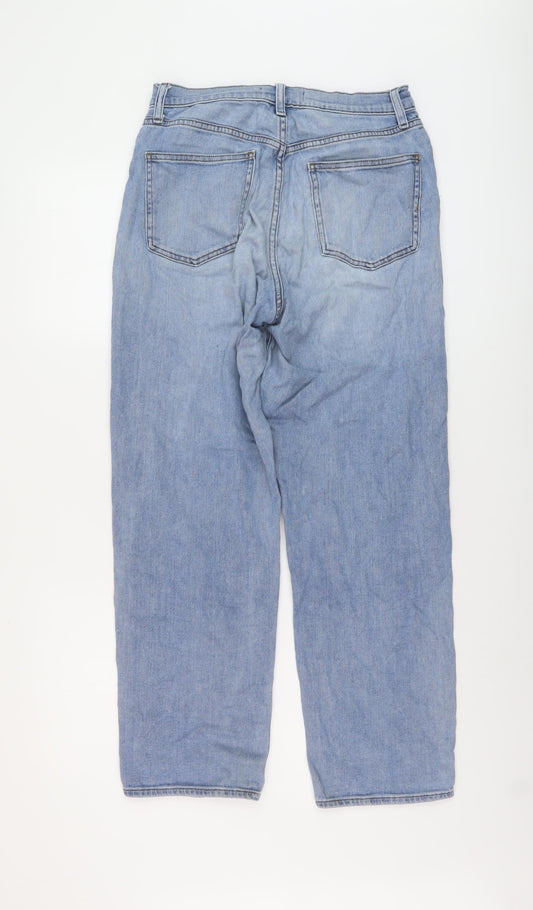 Uniqlo Womens Blue Cotton Mom Jeans Size 28 in L28 in Regular Button