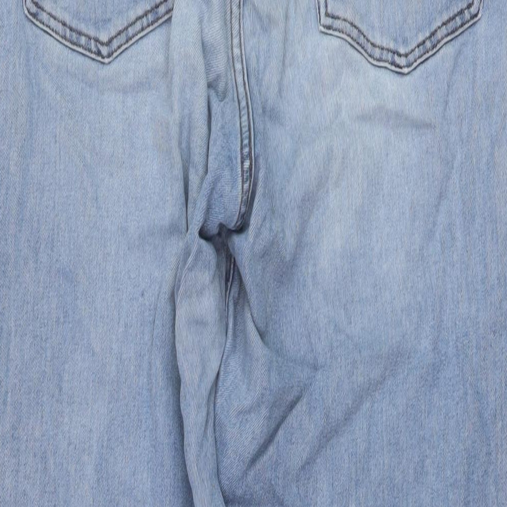 Uniqlo Womens Blue Cotton Mom Jeans Size 28 in L28 in Regular Button