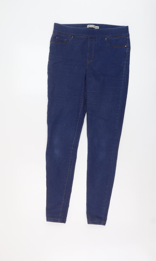Additional front view of Denim & Co. women’s blue cotton skinny jeans, size UK 10, 28-inch leg regular