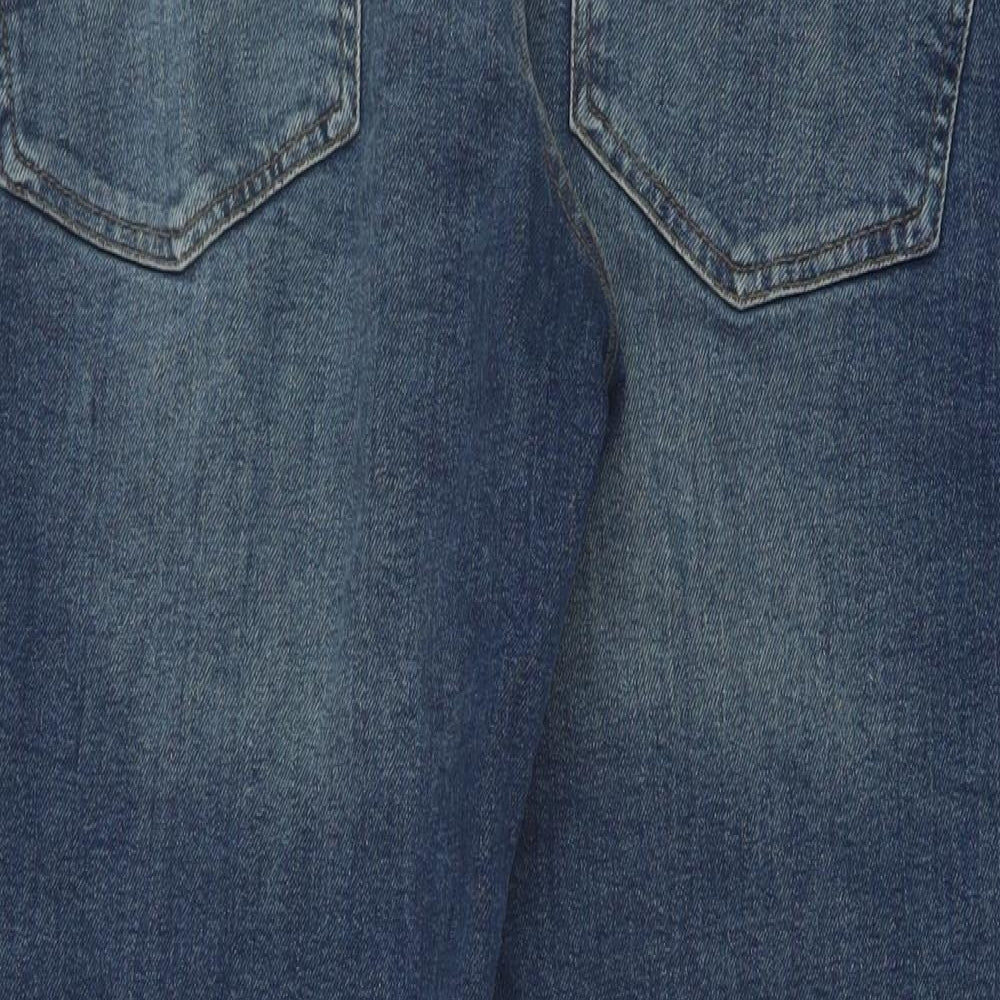 Geoprge Mens Blue Cotton Straight Jeans Size 38 in L32 in Regular Button