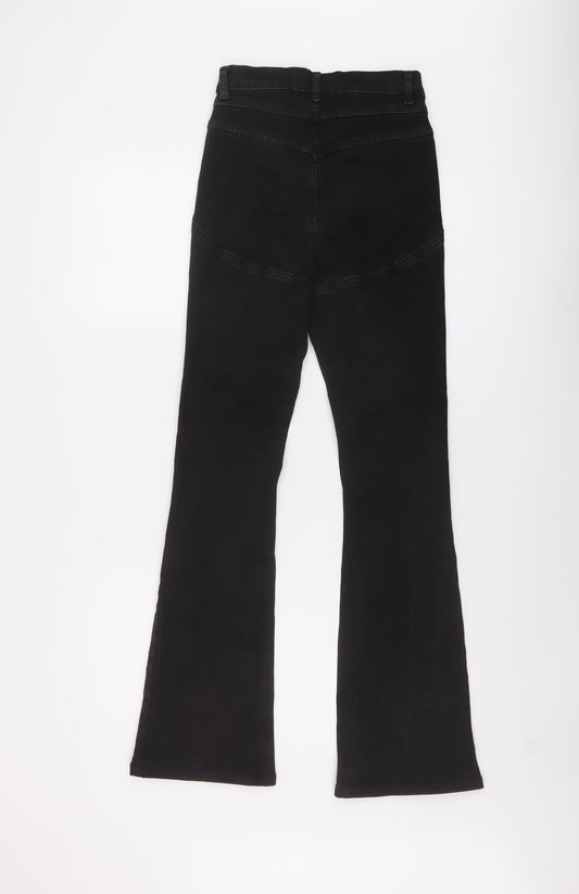 ASOS Womens Black Cotton Flared Jeans Size 26 in L32 in Regular Button