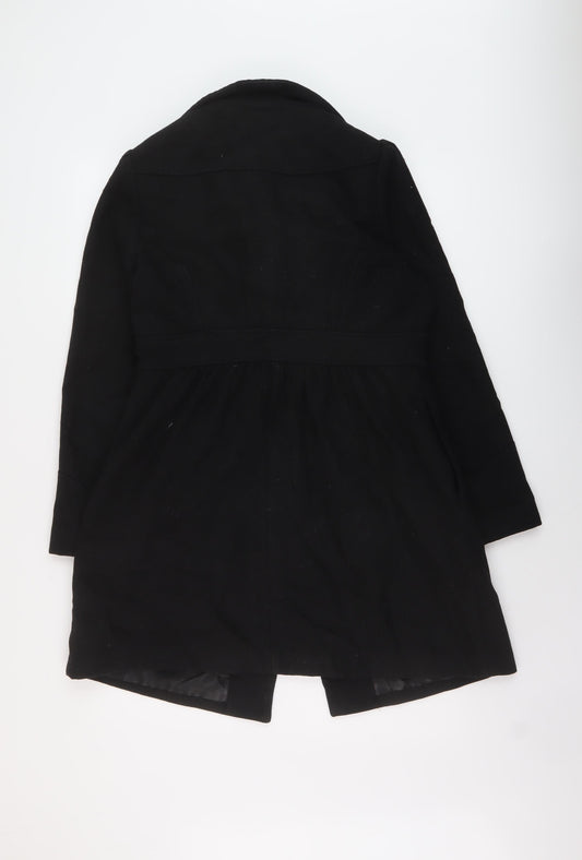 Womens UK Size 14 H&M Black Pea Coat