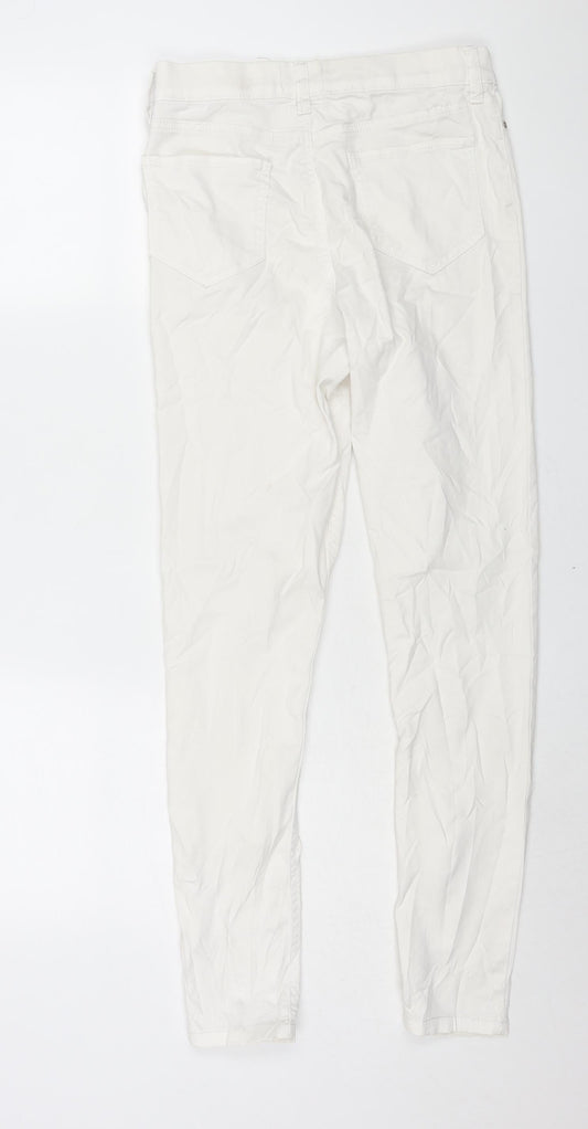 F&F Womens White Cotton Jegging Jeans Size 10 L29 in Regular