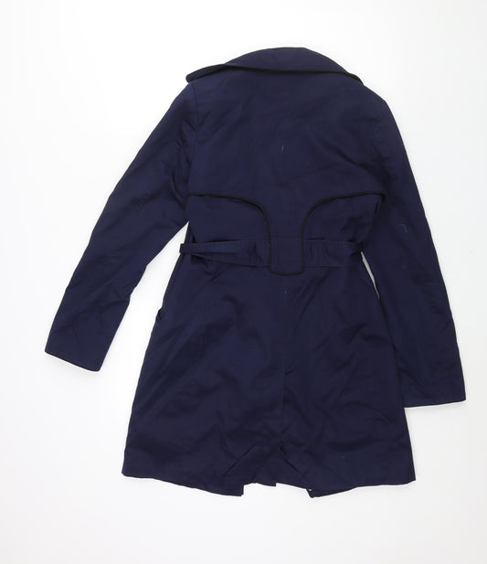 Womens UK Size 10 H&M Blue Trench Coat