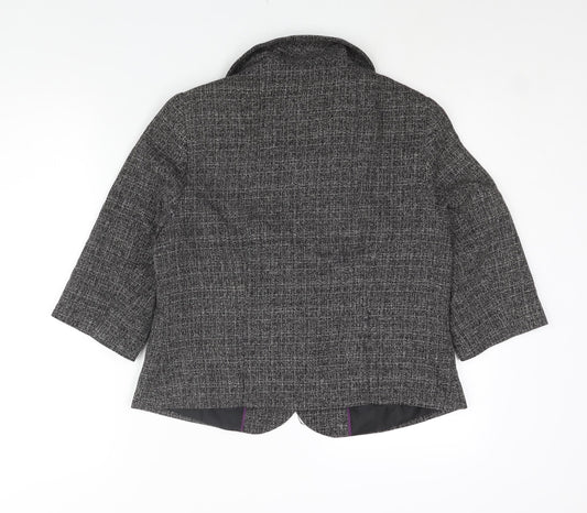 Editions Womens Black Pea Coat Coat Size 12 Button