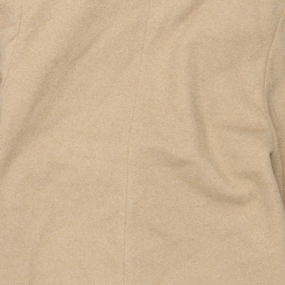 New Look Womens Beige Overcoat Coat Size 6 Button