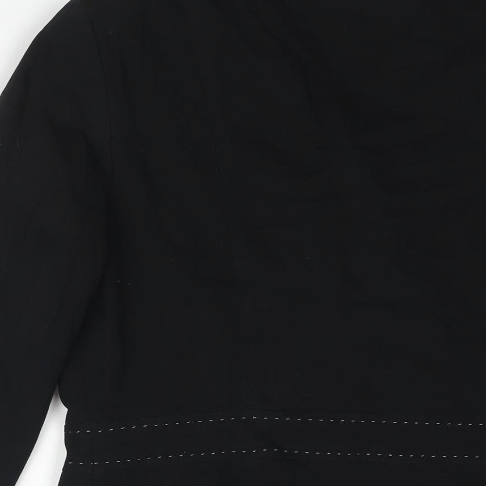 NEXT Womens Black Polyester Jacket Suit Jacket Size 10 - Stitch Belt Detail