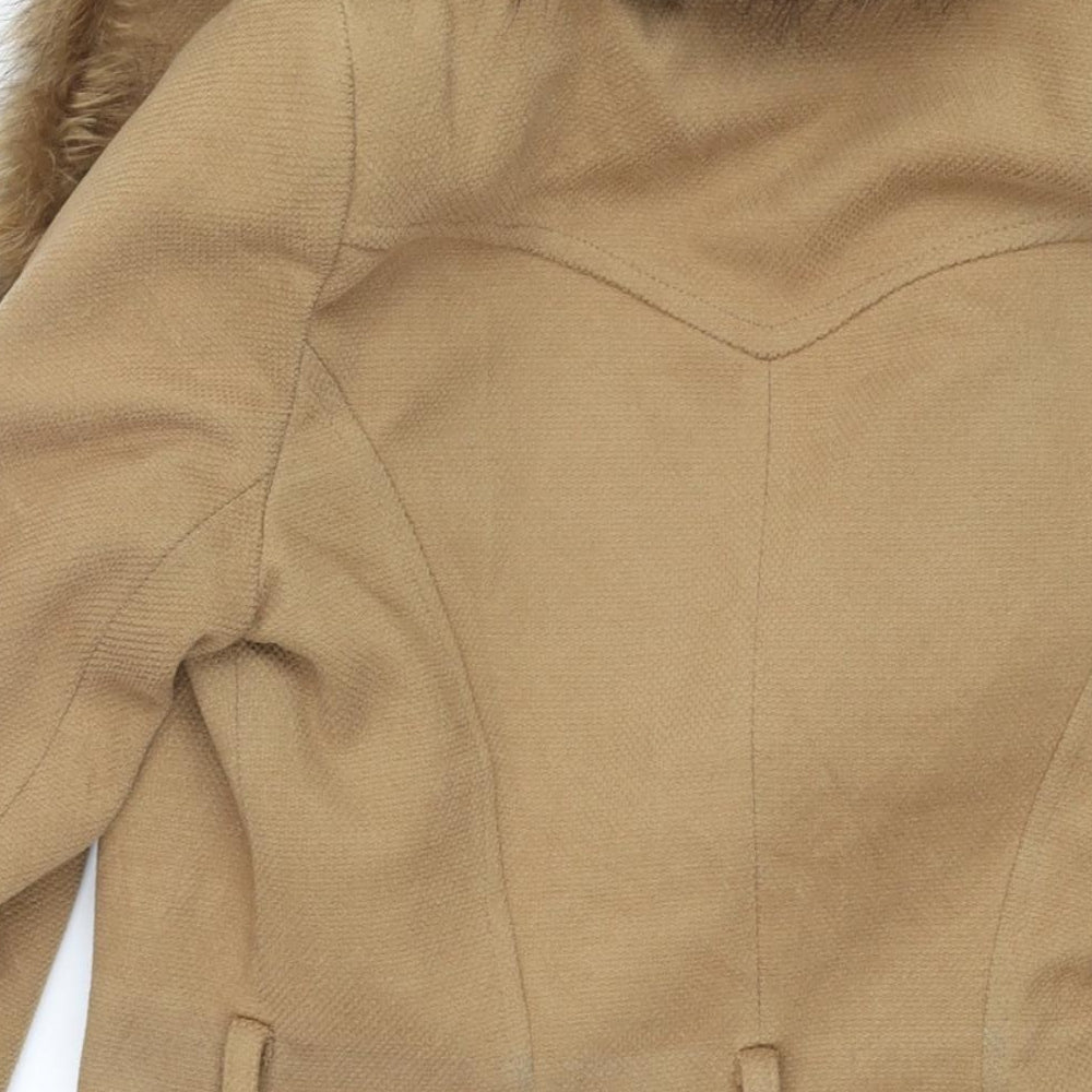 Womens UK Size 8 Miss Selfridge Brown Overcoat