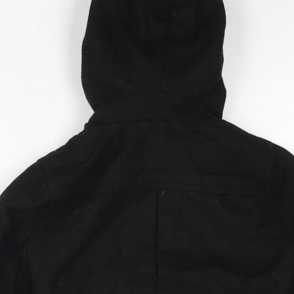 Brand and care label for Zara boys’ black bomber jacket jacket, size 4-5, years zip - toggle hooded