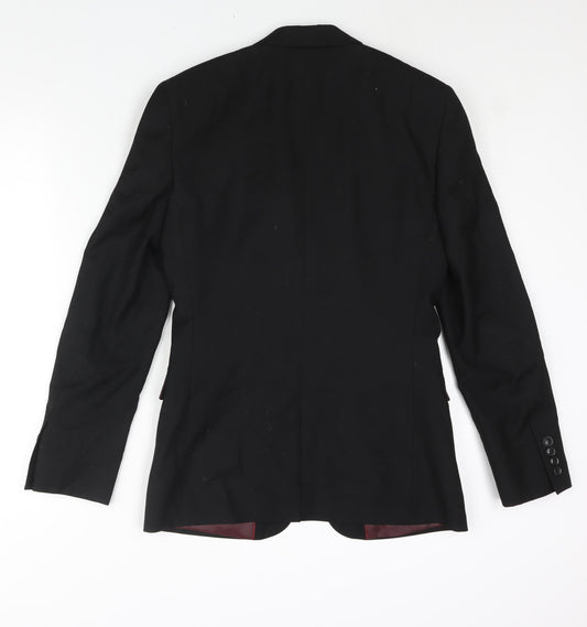 Mens UK Size 34 Topman Regular Black Suit Jacket