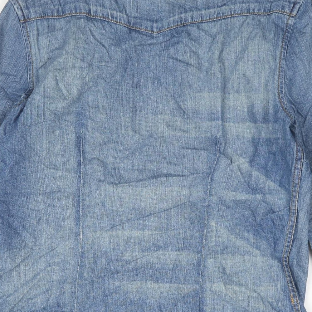 Womens UK Size XS Gap Blue Basic Button-Up