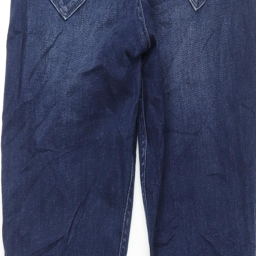 Hollister Womens Blue Cotton Flared Jeans Size 29 in L31 in Regular Zip - Raw Hem Side Slits