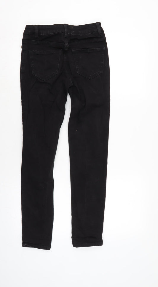 New Look Womens Black Cotton Skinny Jeans Size 6 L27.5 in Regular Zip
