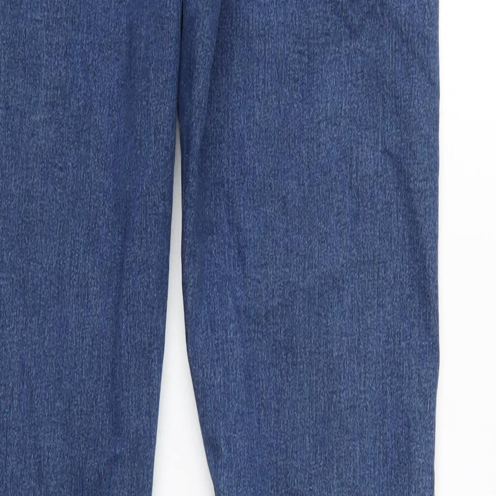 Denim & Co. Womens Blue Cotton Blend Straight Jeans Size 30 in L29 in Regular Zip