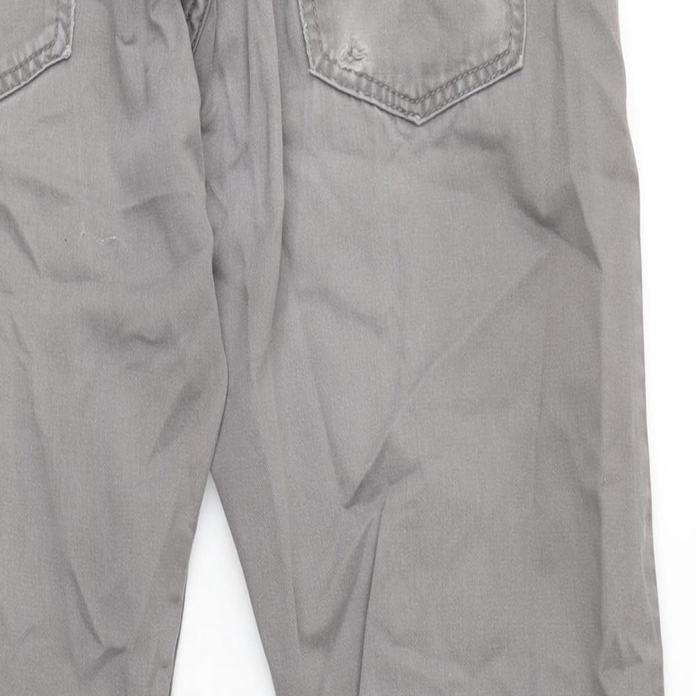 Levis Mens Grey Cotton Straight Jeans Size 34 in L30 in Regular Zip