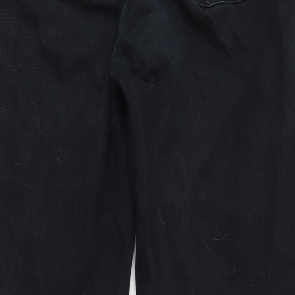 George Mens Black Cotton Straight Jeans Size 38 in L29 in Extra-Slim Zip