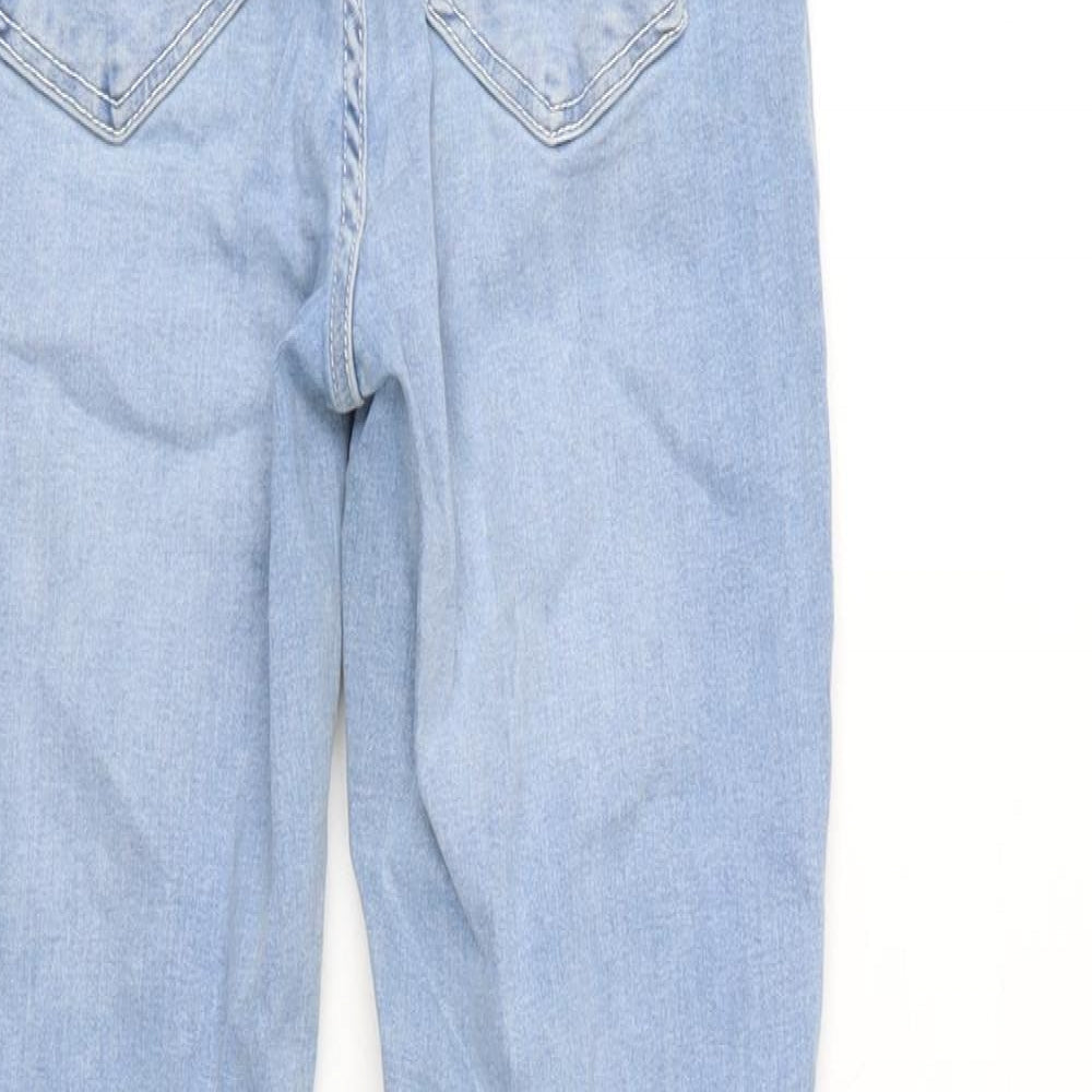 Denim Pimkie Womens Blue Cotton Blend Tapered Jeans Size 4 L26.5 in Regular Zip