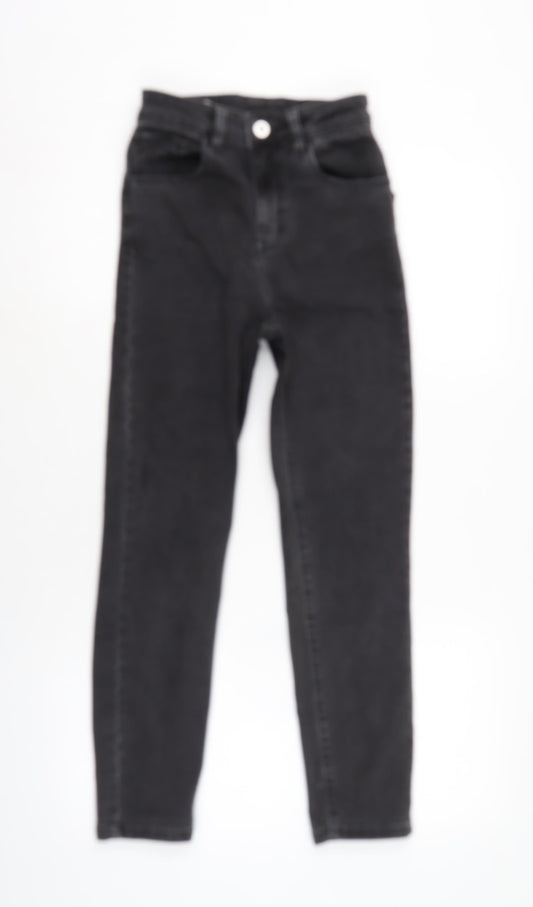 Collusion Womens Grey Cotton Blend Straight Jeans Size 24 in L30 in Regular Zip