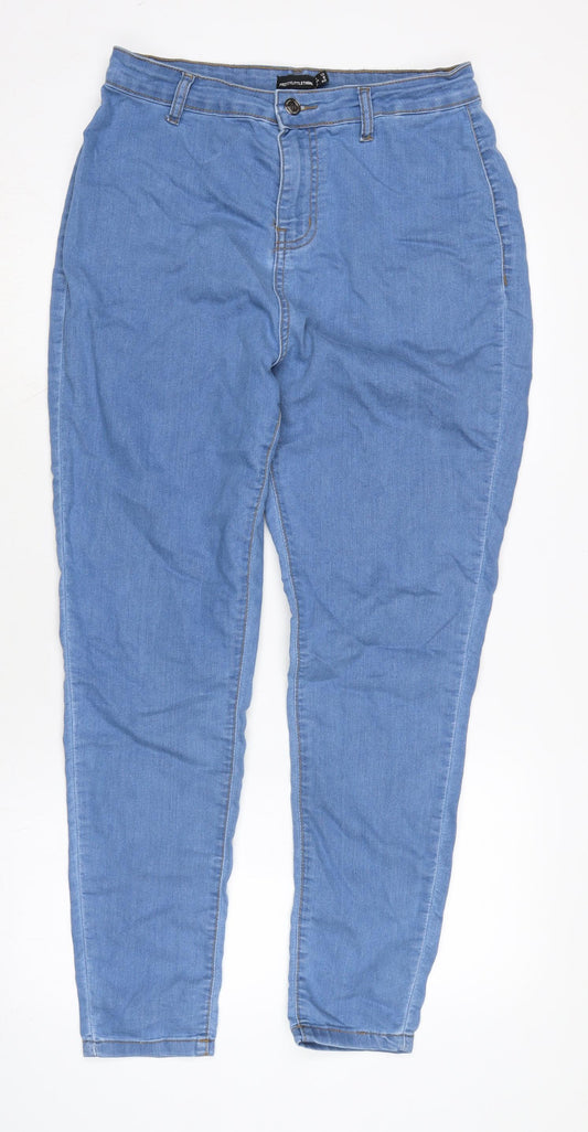 Womens UK Size 12 PRETTYLITTLETHING Regular Fit Blue Trousers